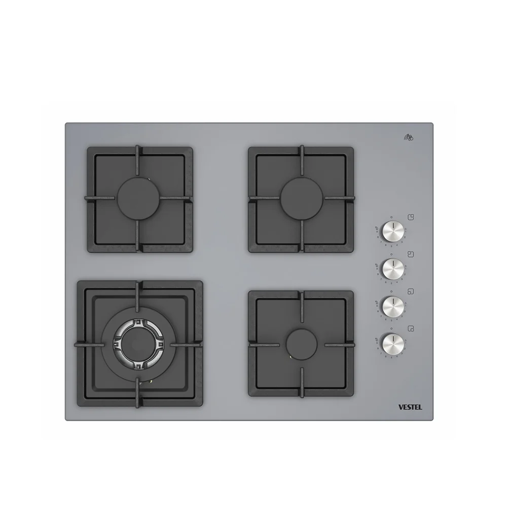 Vestel AO-6510419 G DG DWK 65 cm 4 Gözü Gazlı (1 Gözü Wok'lu) Ankastre Ocak