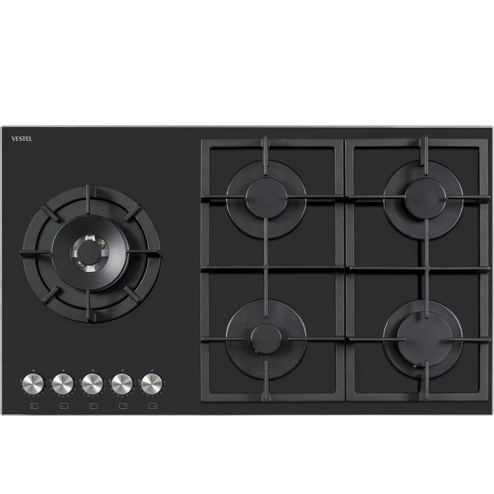 Vestel AO-91159 S DG-W 90 cm 5 Gözü Gazlı (1 Gözü Wok'lu) Ankastre Ocak