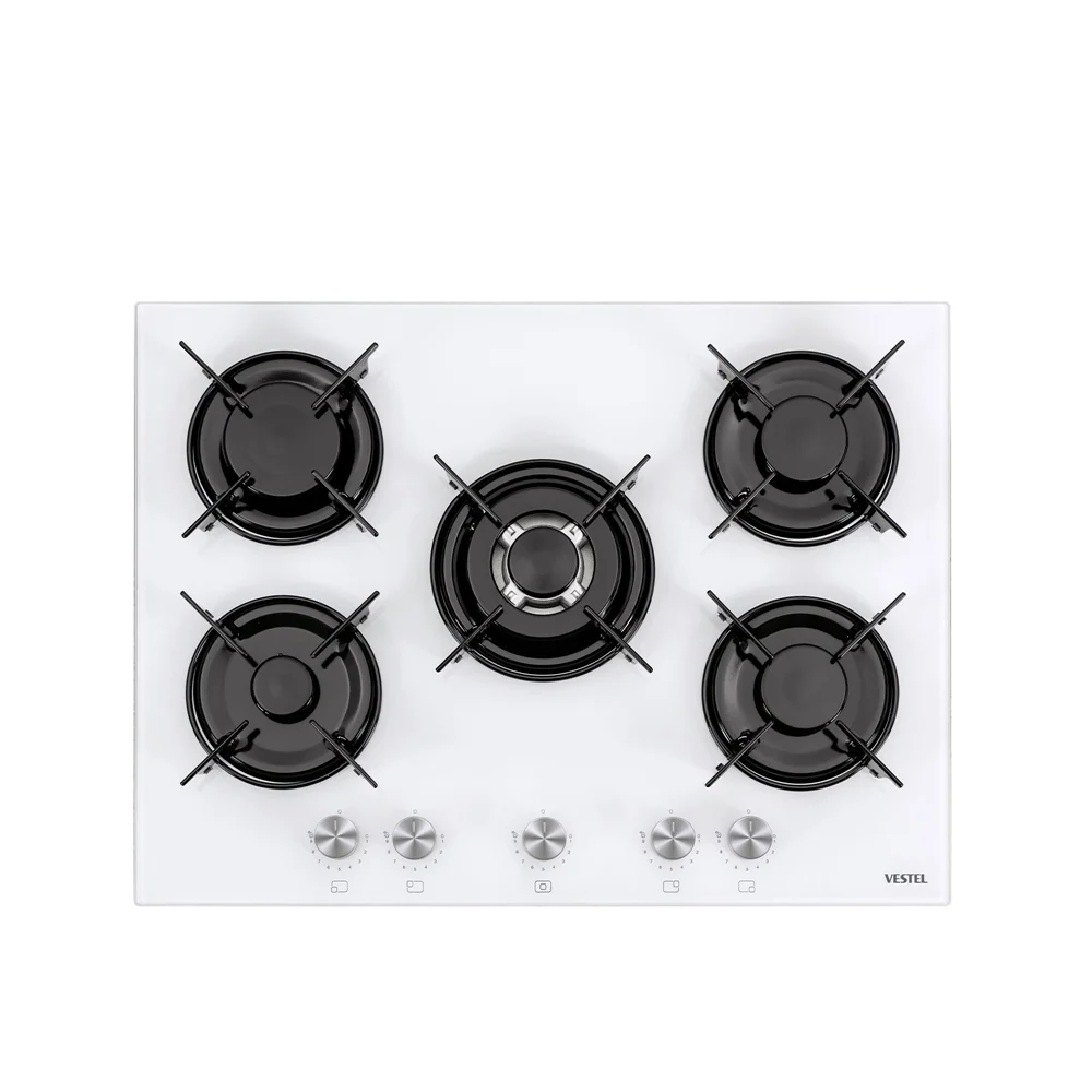 Vestel AO-71159 B DG-W 70 cm 5 Gözü Gazlı (1 Gözü Wok'lu) Ankastre Ocak