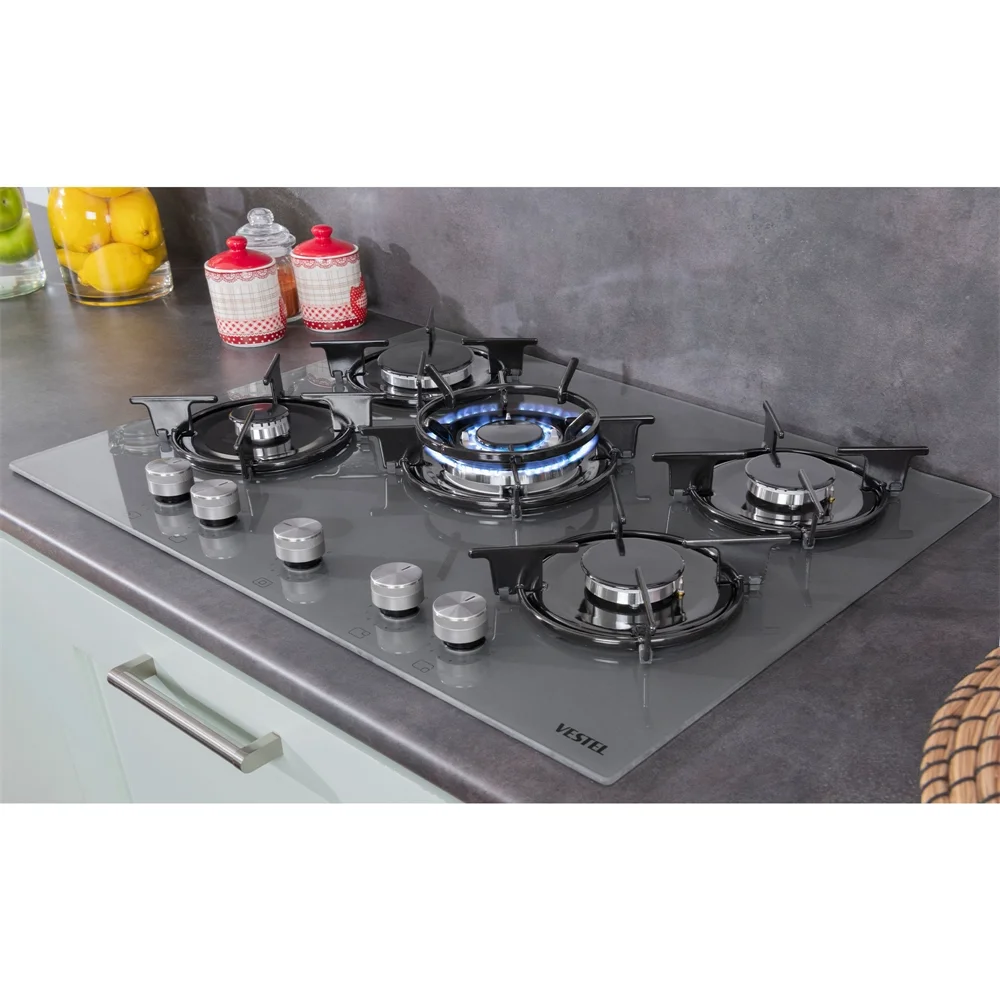 Vestel AO-71159 G DG-W 70 cm 5 Gözü Gazlı (1 Gözü Wok'lu) Ankastre Ocak Görsel 3