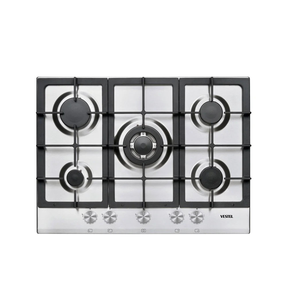 Vestel AO-71159 X DG-W 70 cm 5 Gözü Gazlı (1 Gözü Wok'lu) Ankastre Ocak