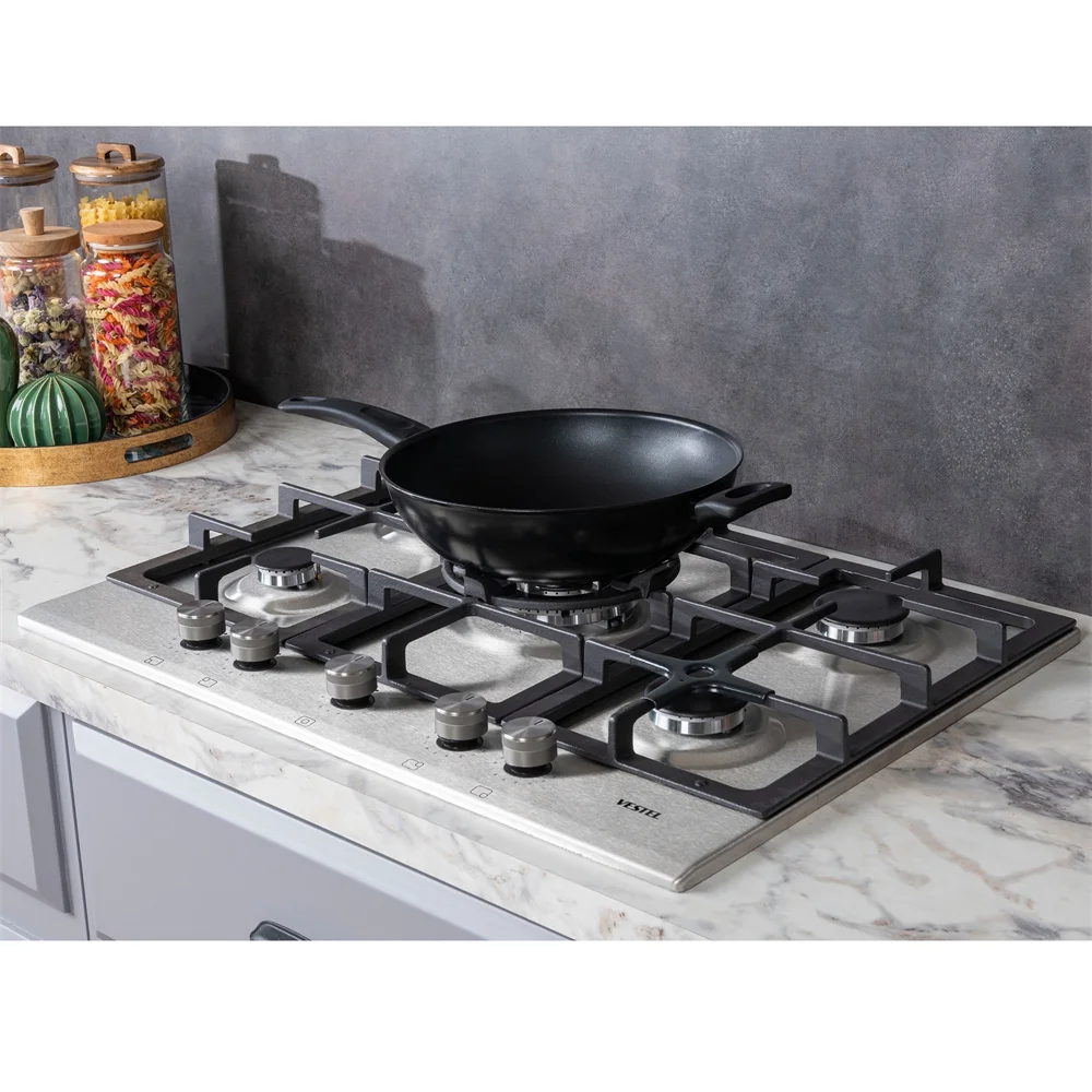 Vestel AO-71159 X DG-W 70 cm 5 Gözü Gazlı (1 Gözü Wok'lu) Ankastre Ocak - İkinci Görsel