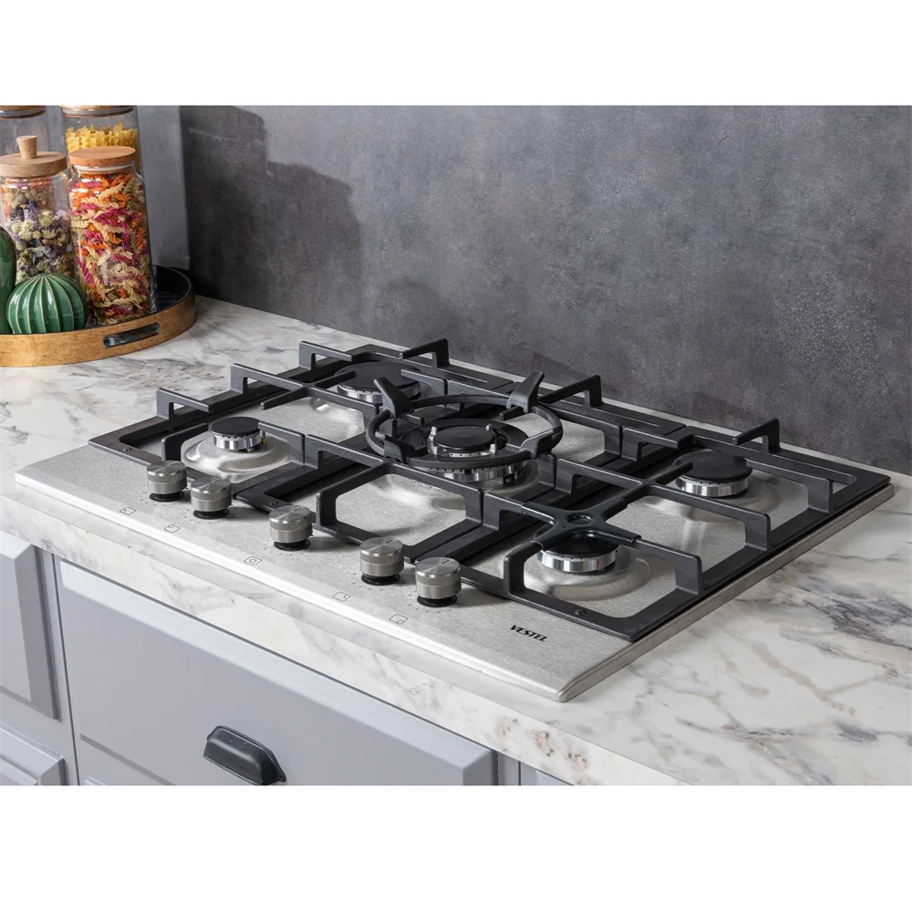 Vestel AO-71159 X DG-W 70 cm 5 Gözü Gazlı (1 Gözü Wok'lu) Ankastre Ocak Görsel 3