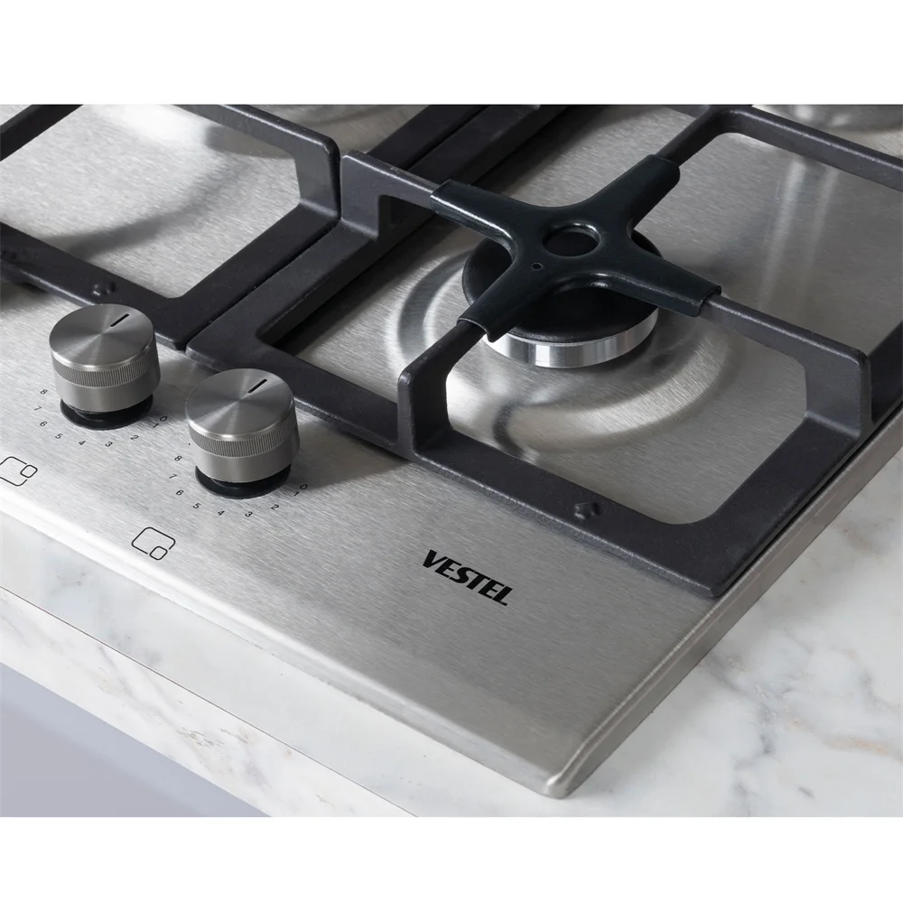 Vestel AO-71159 X DG-W 70 cm 5 Gözü Gazlı (1 Gözü Wok'lu) Ankastre Ocak Görsel 4
