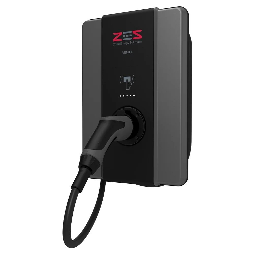 Vestel Elektrikli Araç Şarj İstasyonu EVC04 ZES4-AC22-T2P OPT2 22kW Kablolu Görsel 4